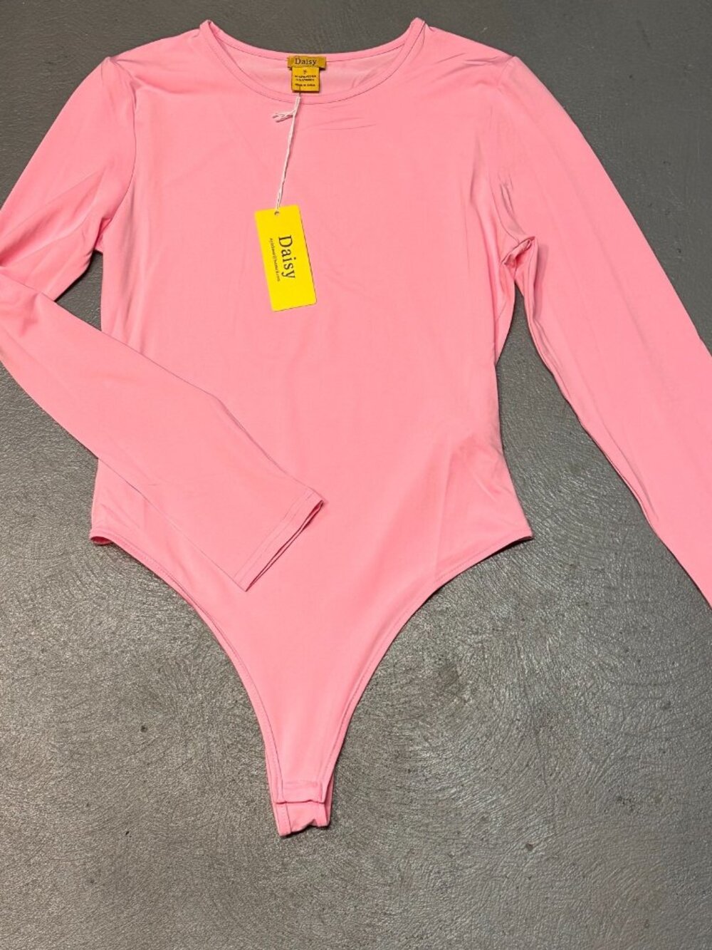 3/$30 Daisy Pink Bodysuit Juniors X-Large Stretch Fitted Snap Closure New